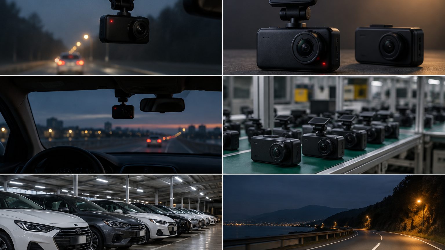 Car rental and dealer dash cam program showing hidden mini camera installation on a new vehicle in a service bay